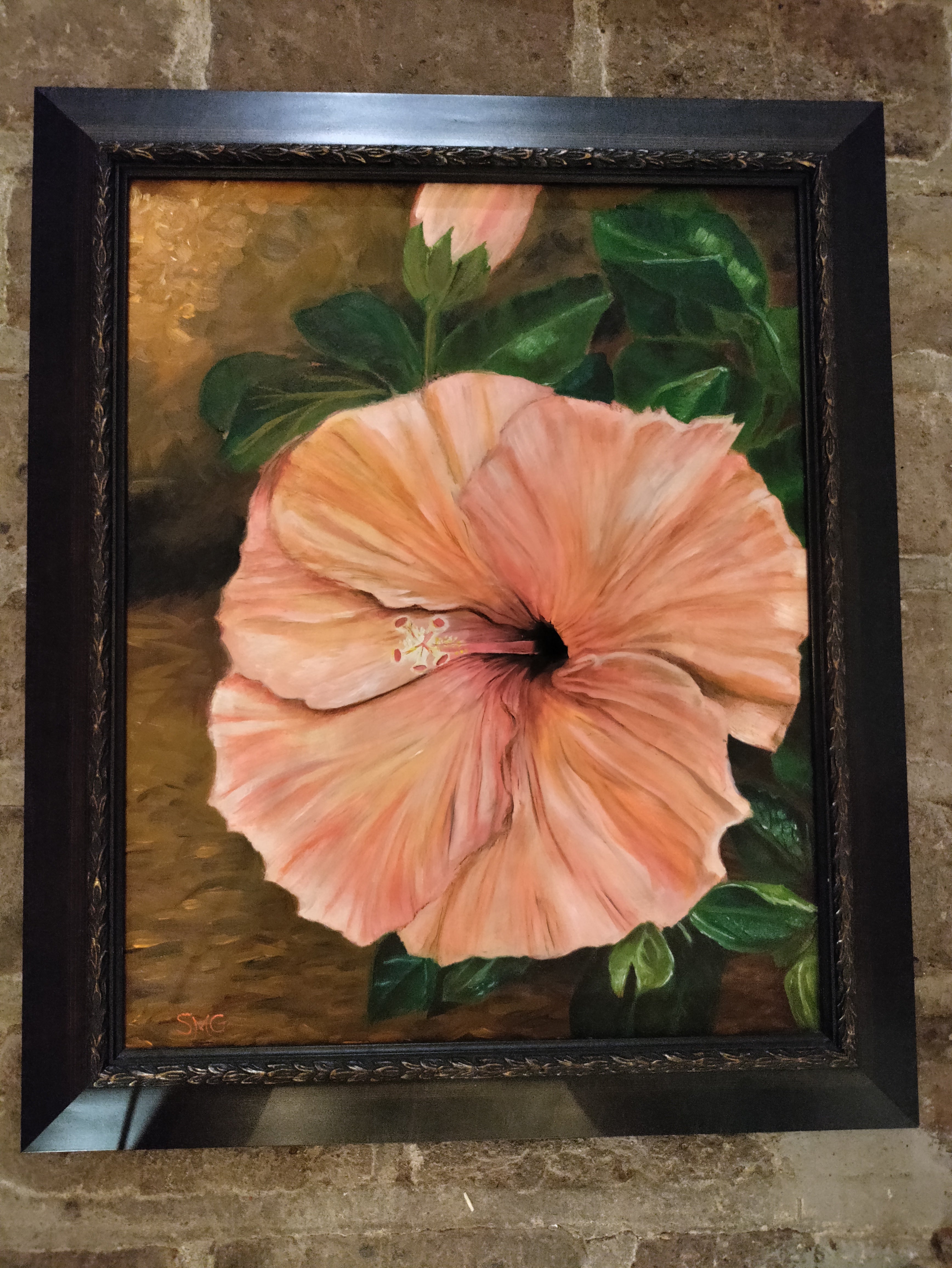 "Open Orange Hibiscus"