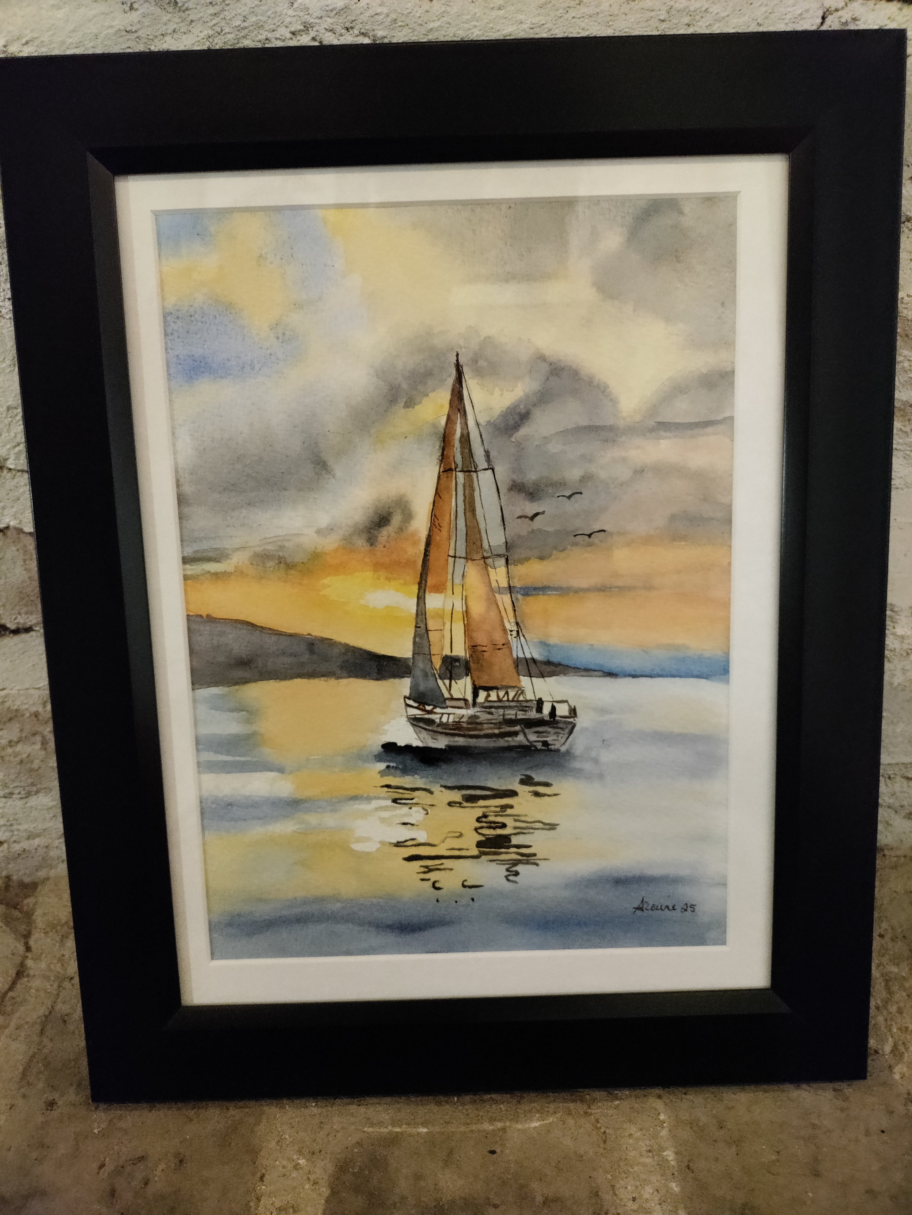 "Boat & 3 Birds"