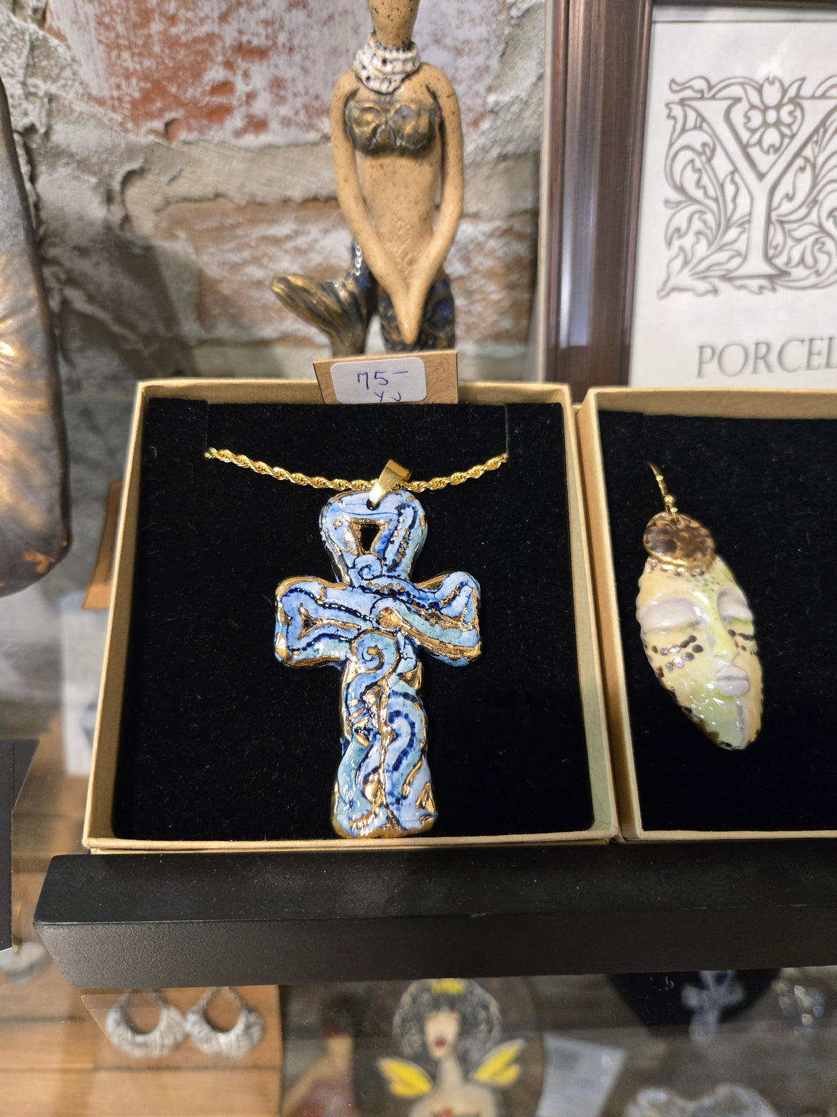 Blue Cross Necklace