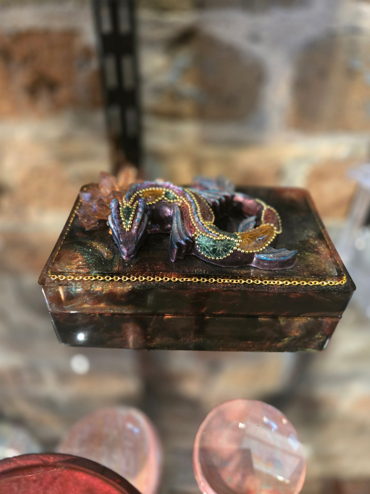 Brown Dragon Trinket Box