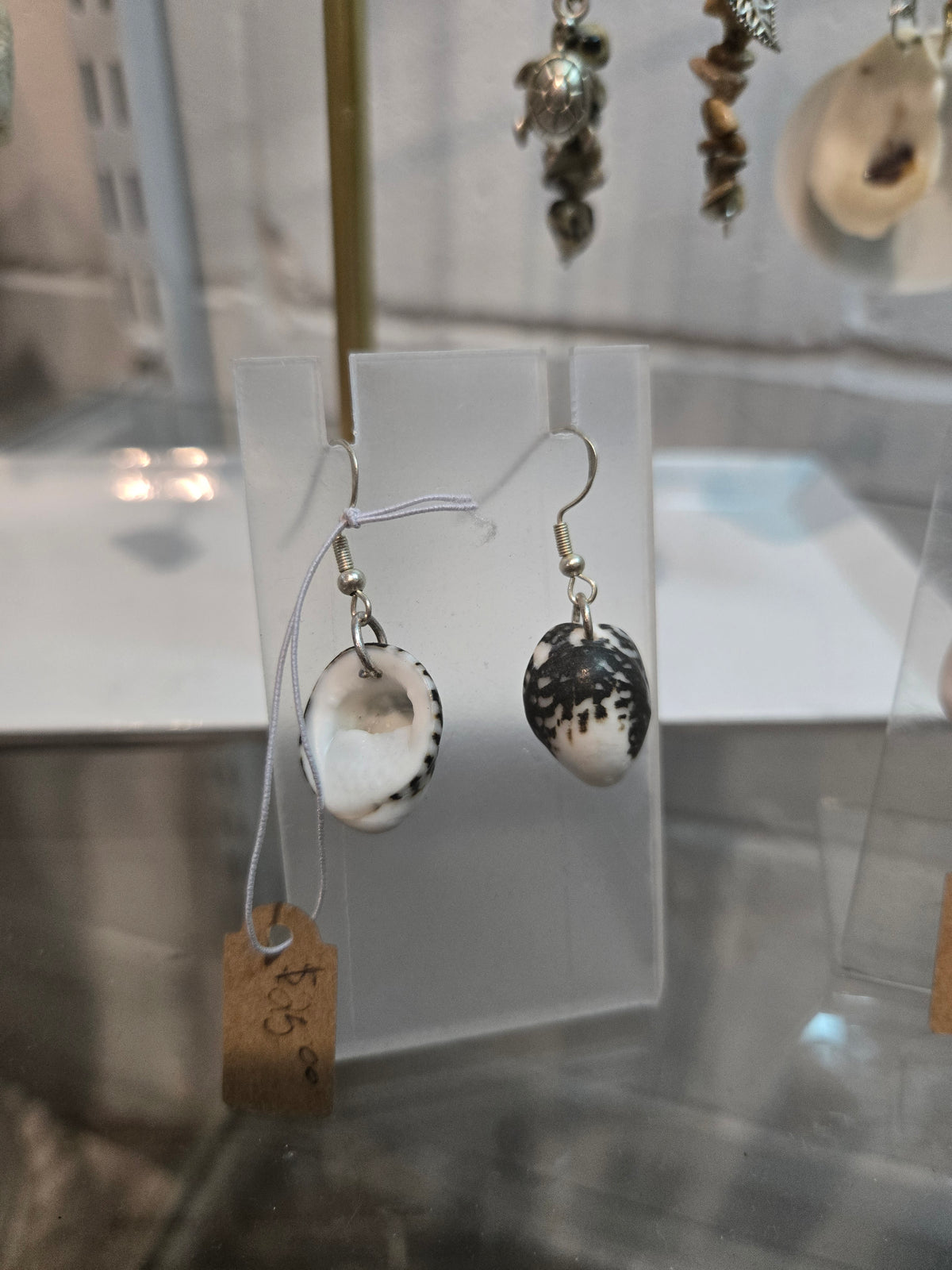 Black & White Shell Earrings