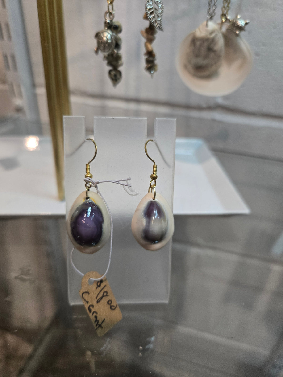Blue & White Shell Earrings