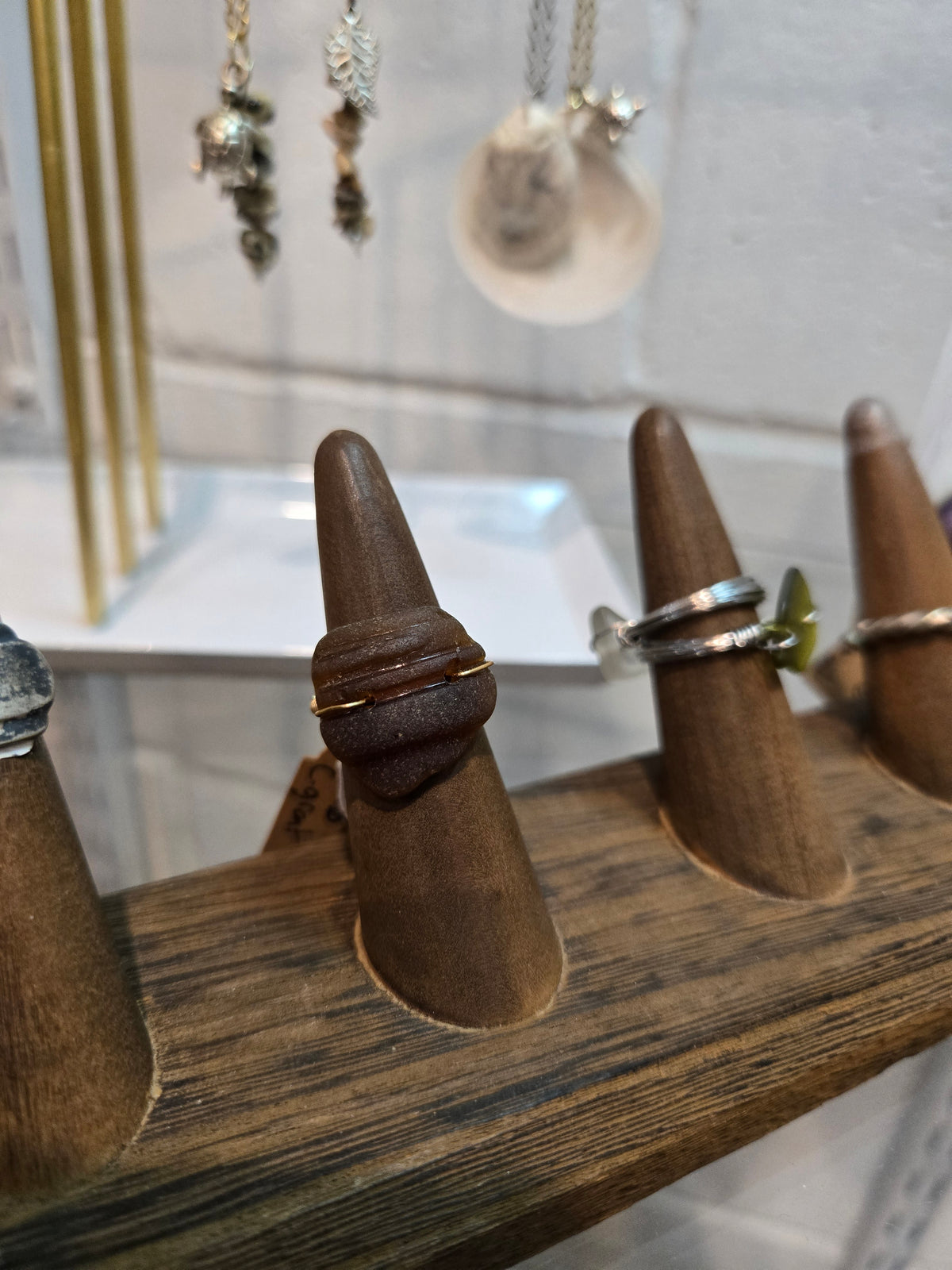 Brown & Gold Glass Ring
