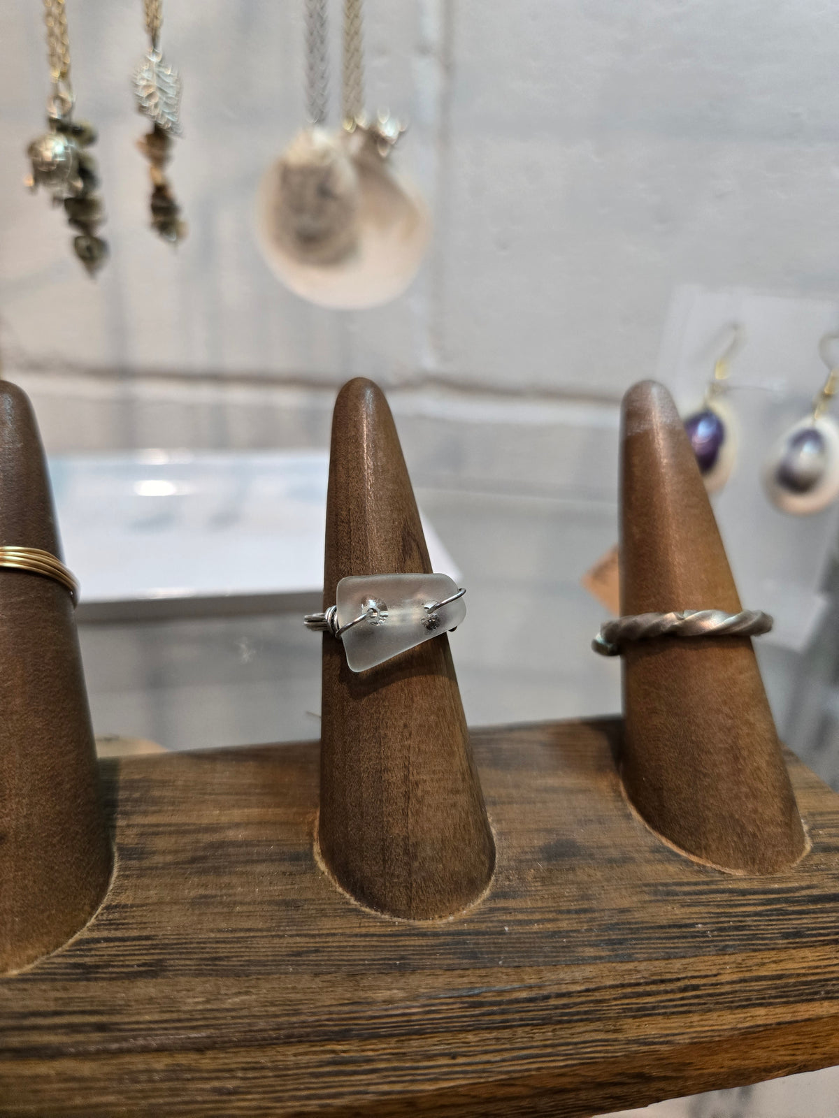 White Seaglass Ring
