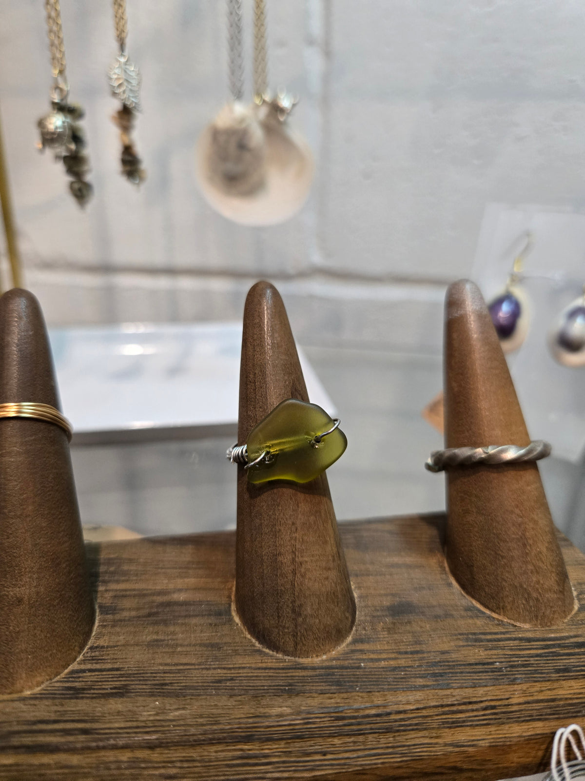 Green Seaglass Ring