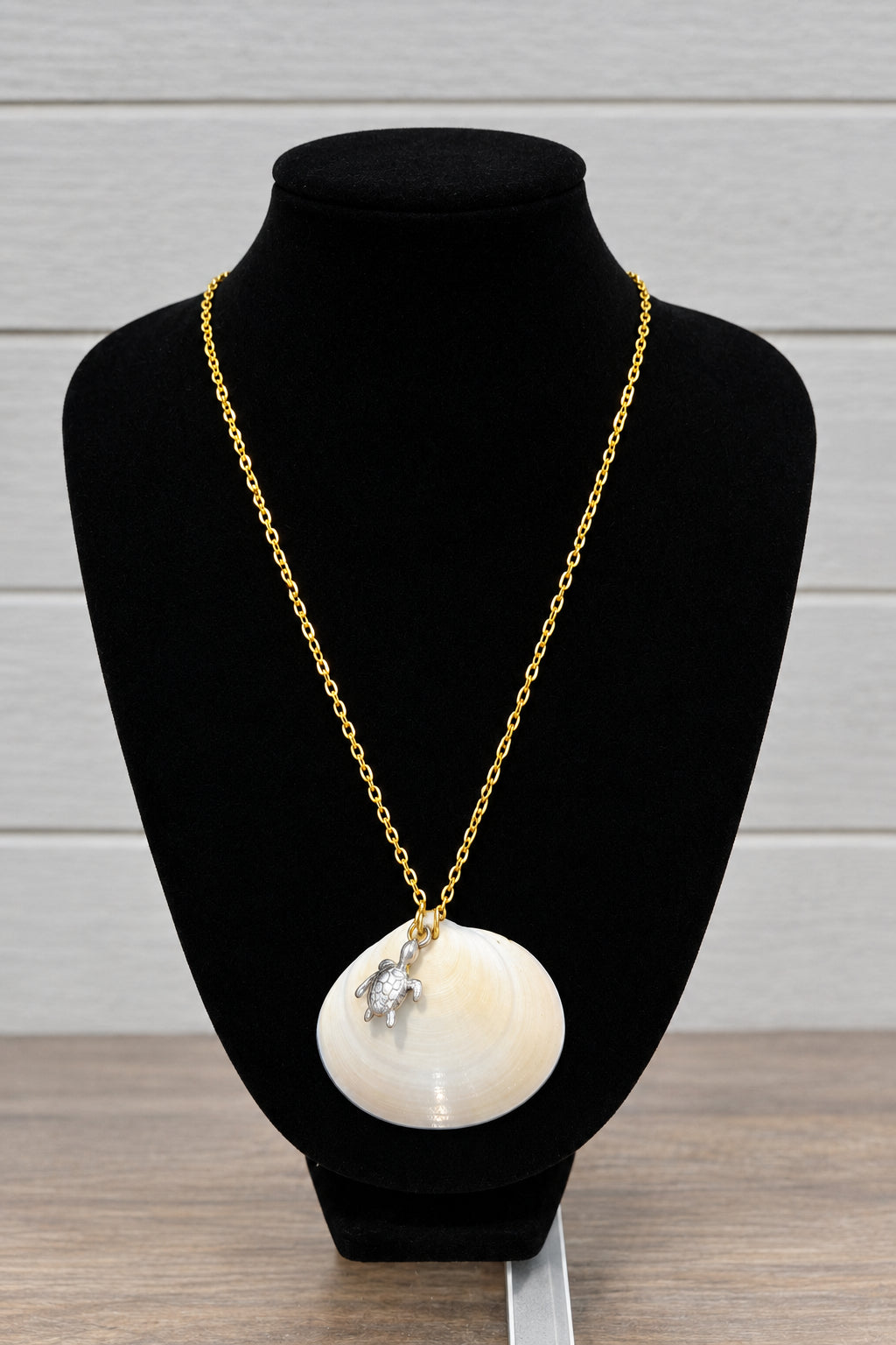 Shell & Silver Turtle Necklace