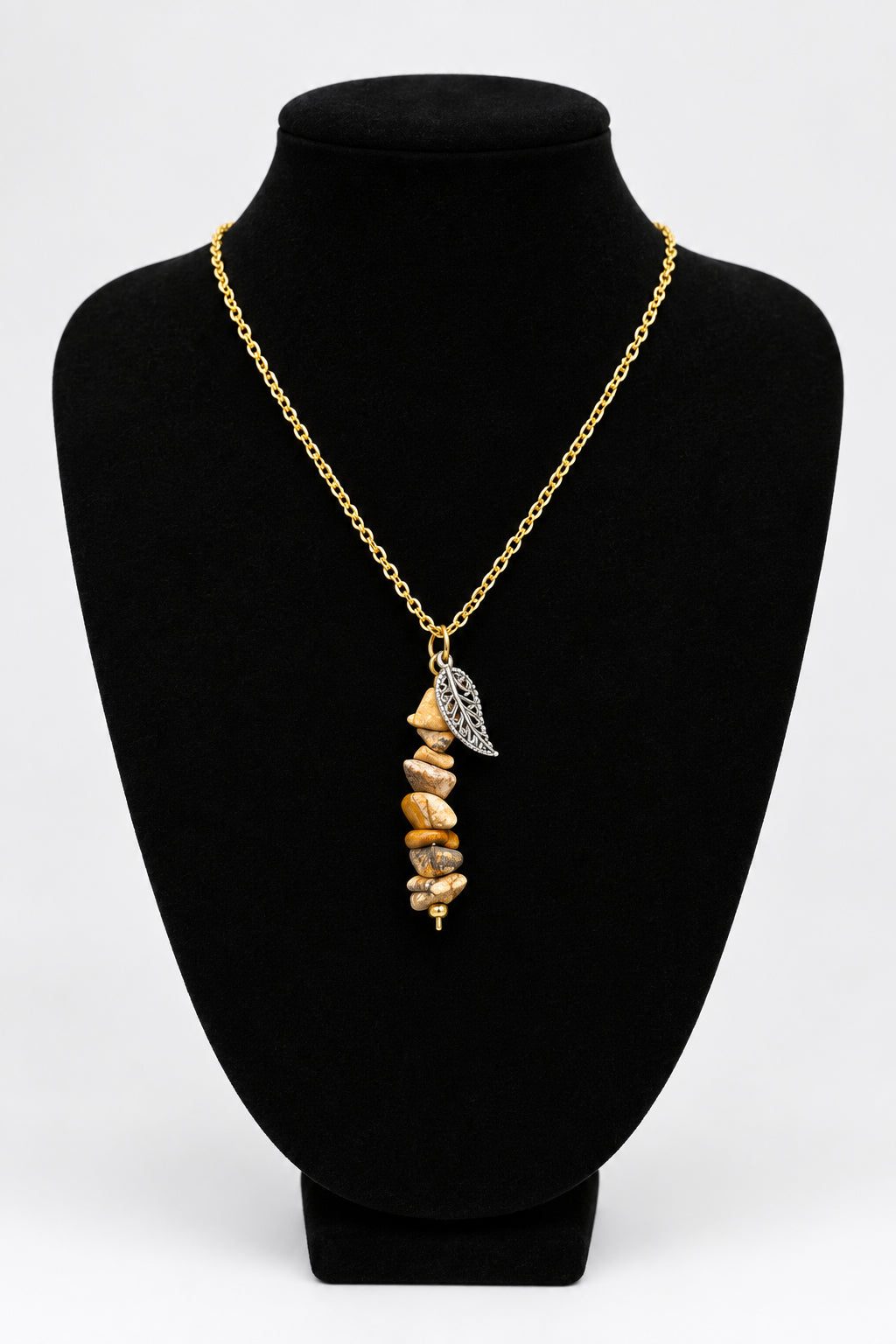 Stone & Leaf Necklace
