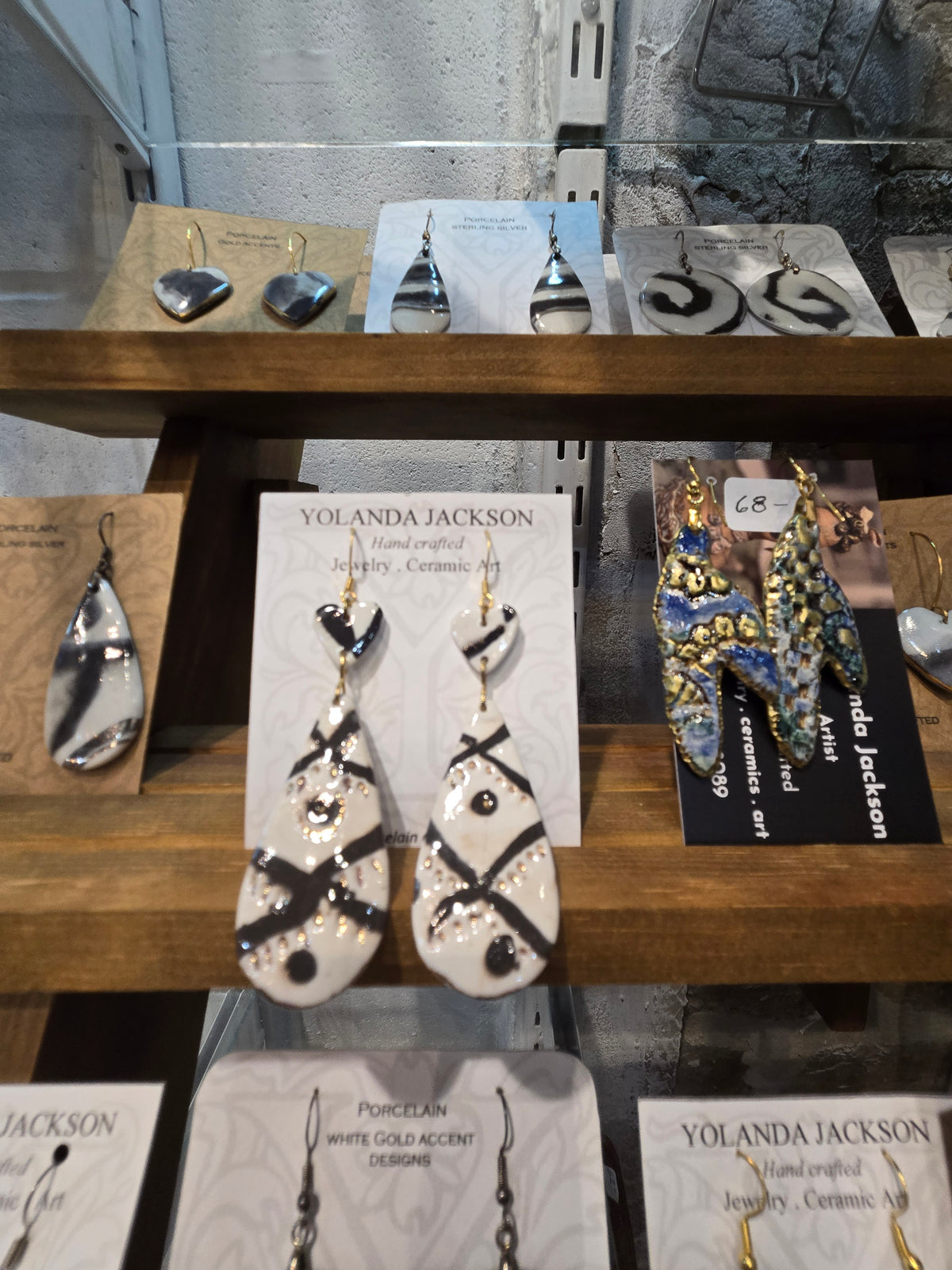 Black & White Heart Drop Earring