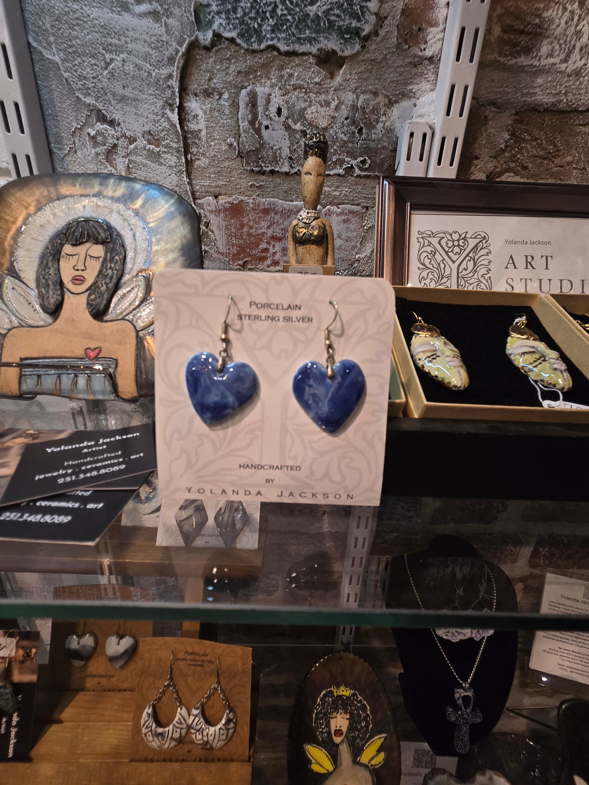 Blue Heart Earring