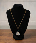 Clear Sea Glass & Gold Necklace
