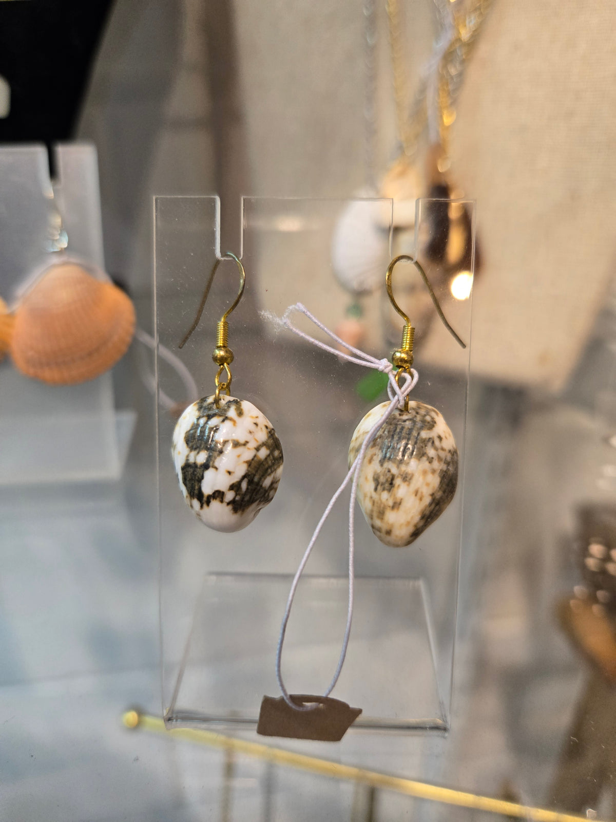 Grey & White Shell Earrings