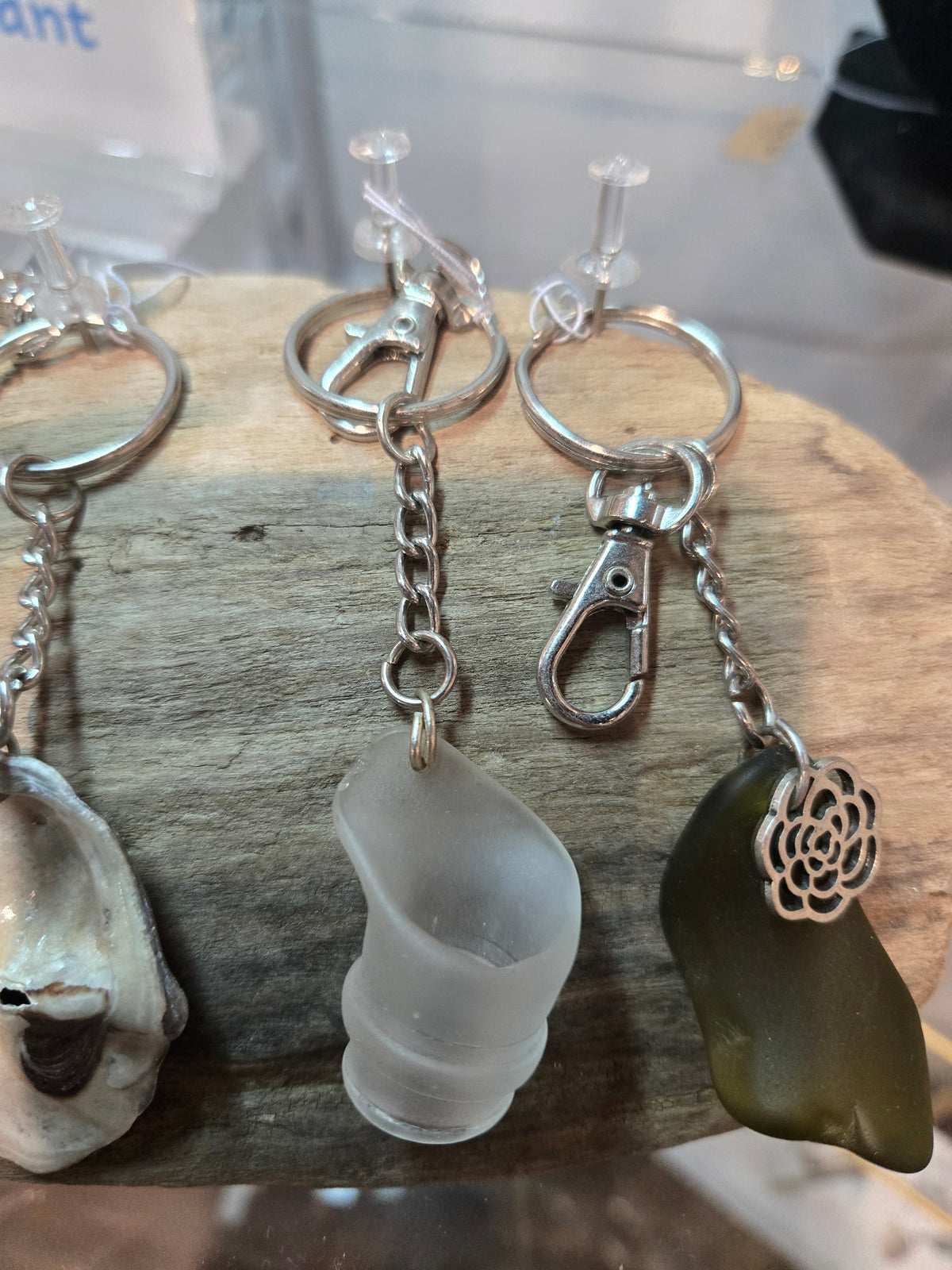 Seaglass Bottle Keychains