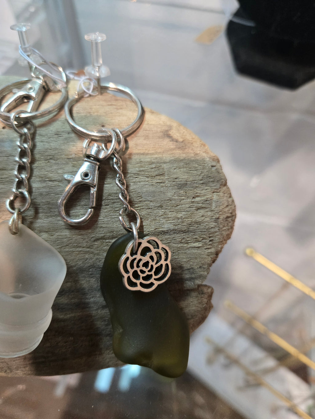Seaglass Bottle Keychains