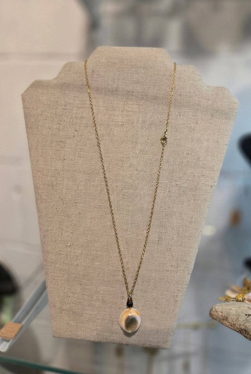 Gold Drop Seashell Necklace