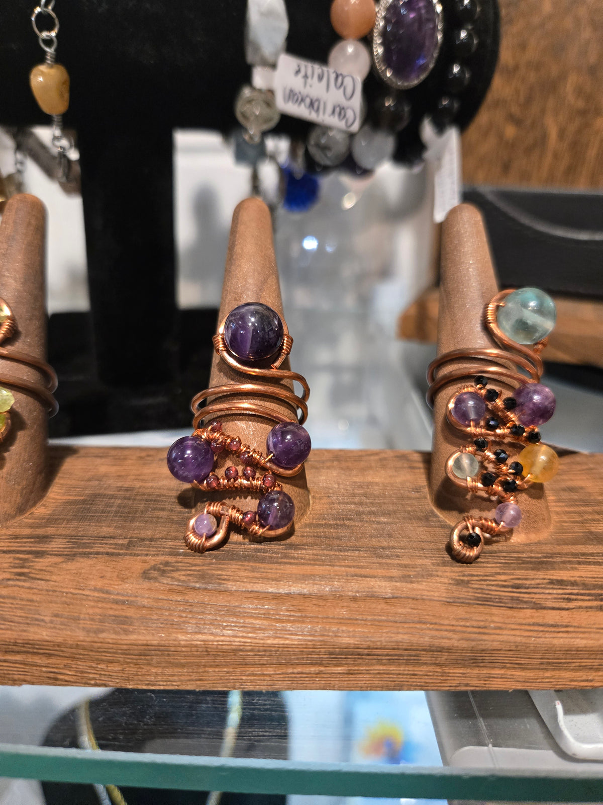 Amethyst & Rose Gold Wire Ring