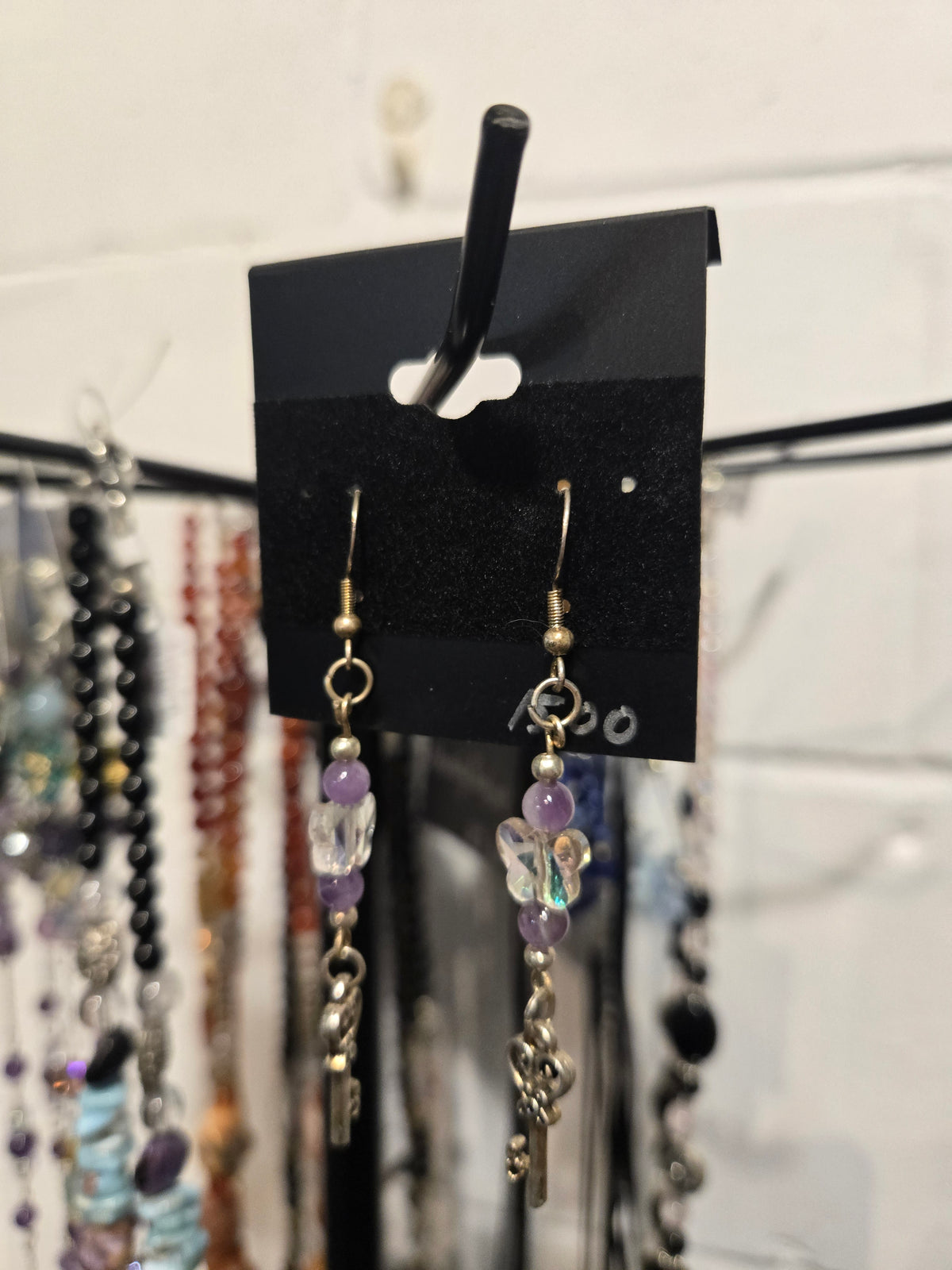 Purple & Silver Butterfly Earrings