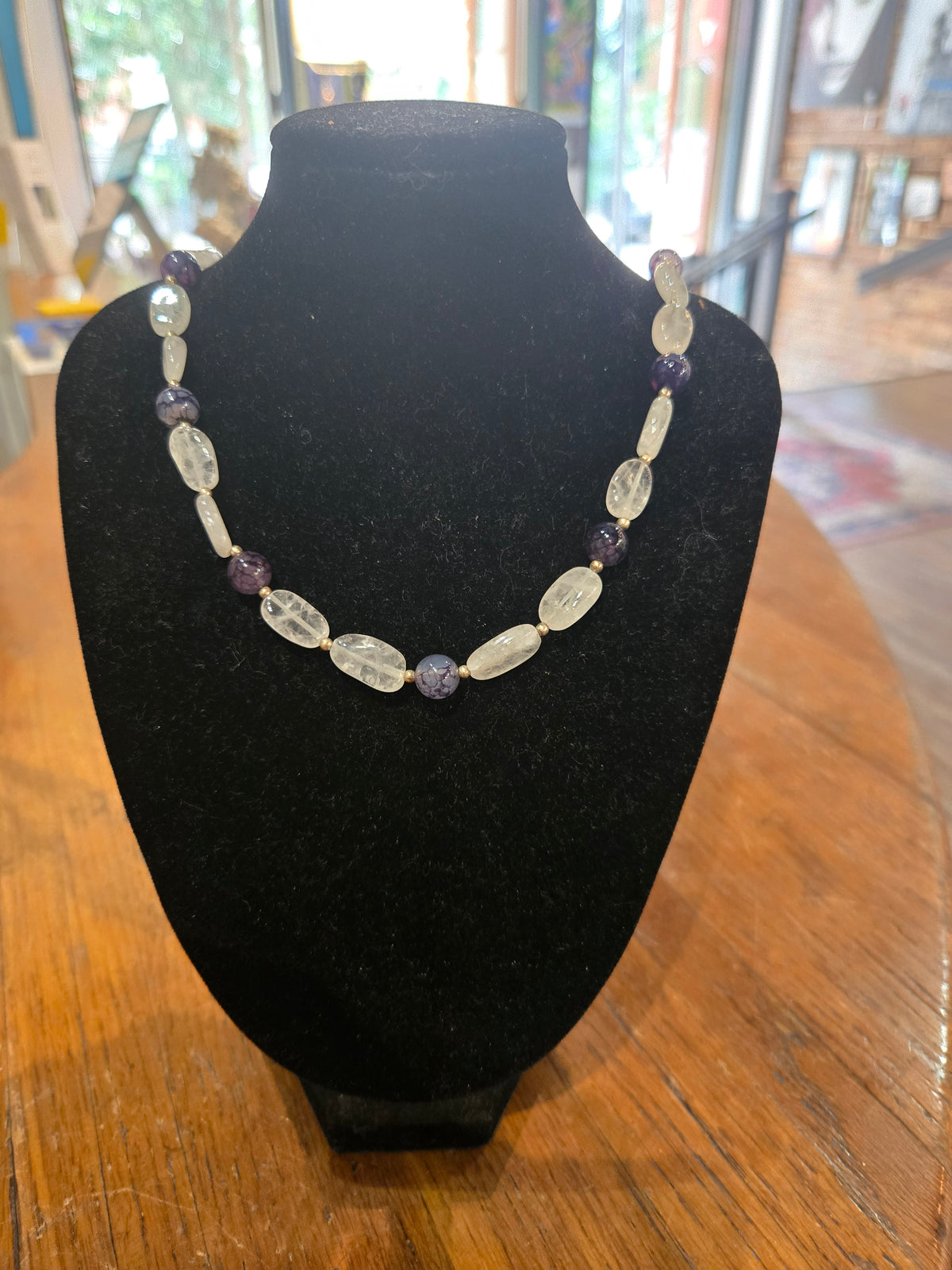 Selenite & Amethyst Necklace