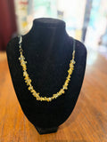 Yellow Stone & Leather Necklace