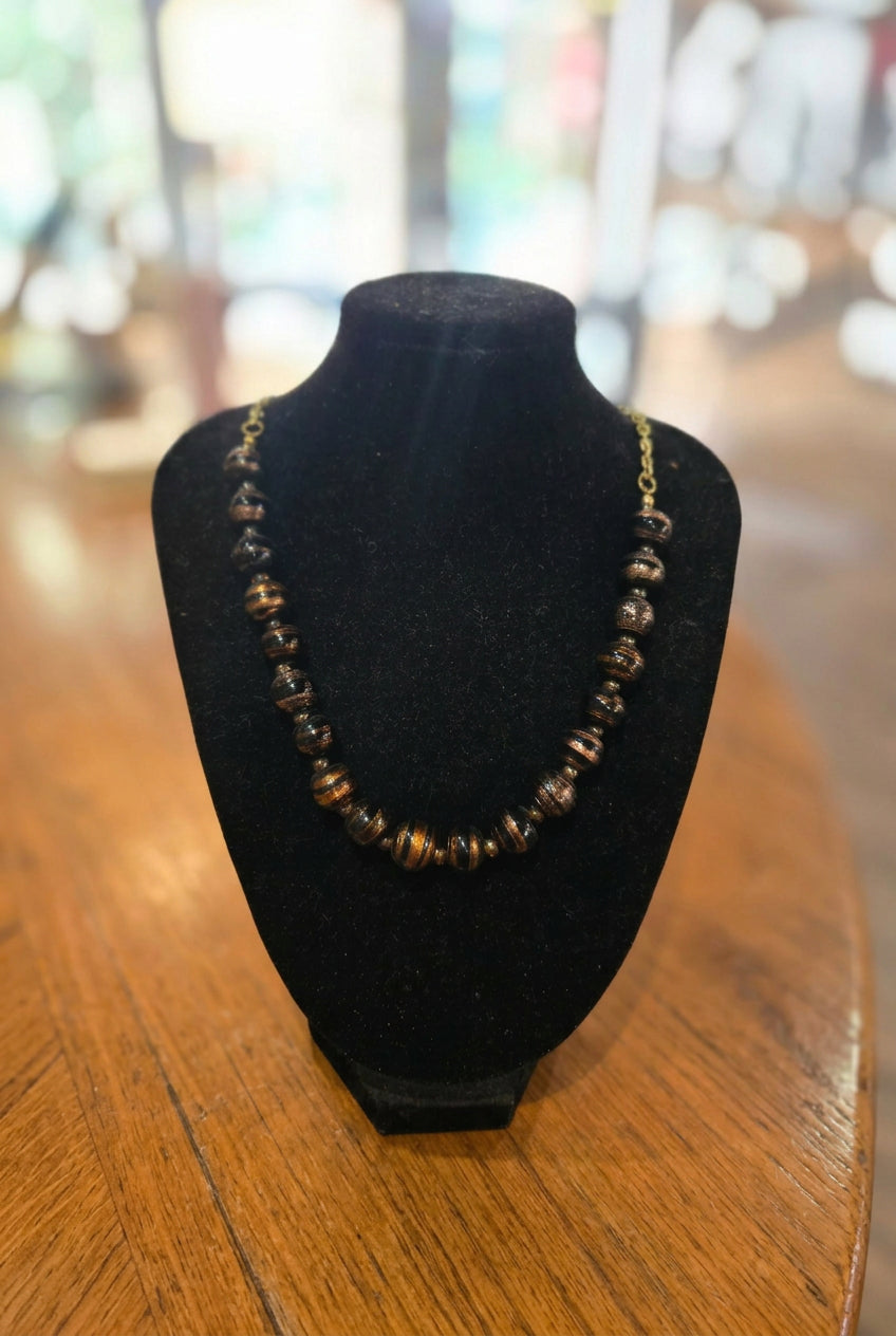 Brown & Gold Shimmer Necklace