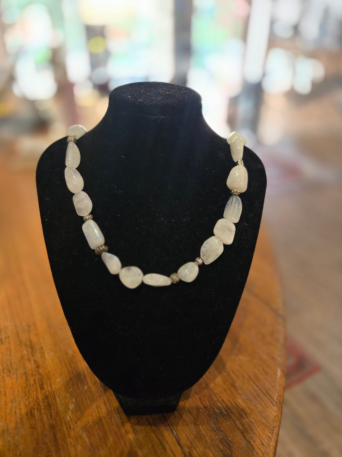 White & Silver Stone Necklace