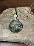 White & Green Seashell Necklace