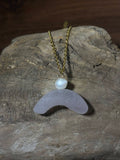 Pink Moonstone Sea Glass Necklace