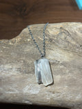 Silver & White Seaglass Wirewrap Necklace