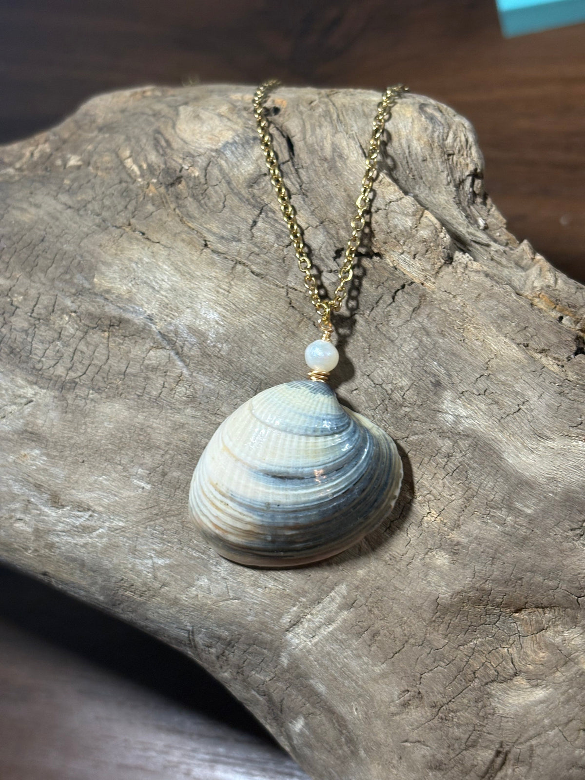 Gold Shell & Pearl Necklace