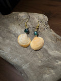 Green & Orange Shell Earrings