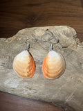 Orange Shell Drop Earrings