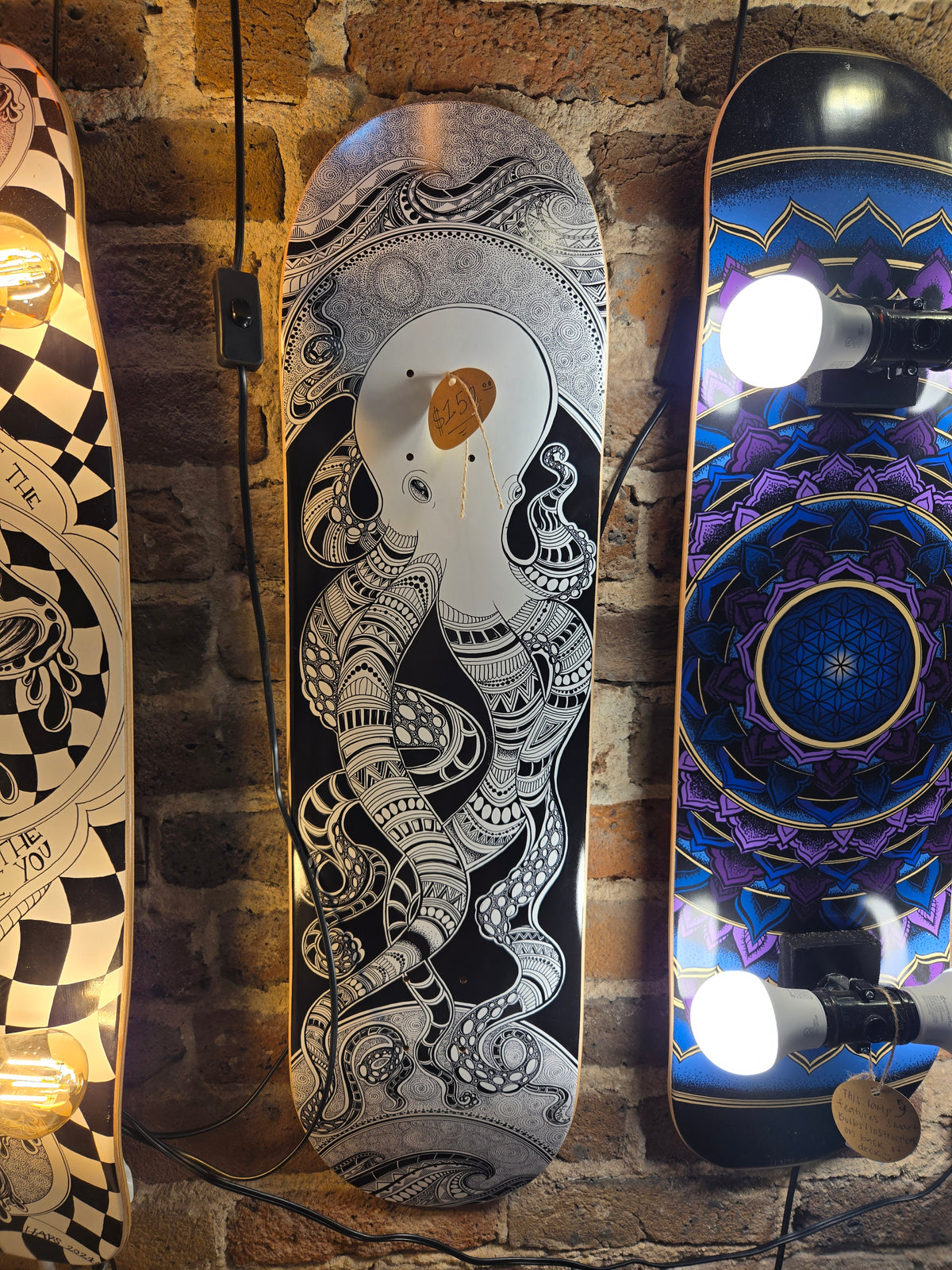 Monochrome Octopus Skateboard