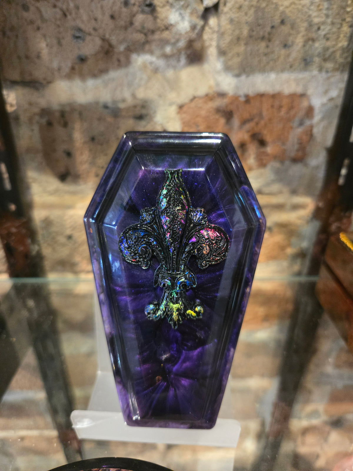 Fleur De Lis Coffin Trinket Box