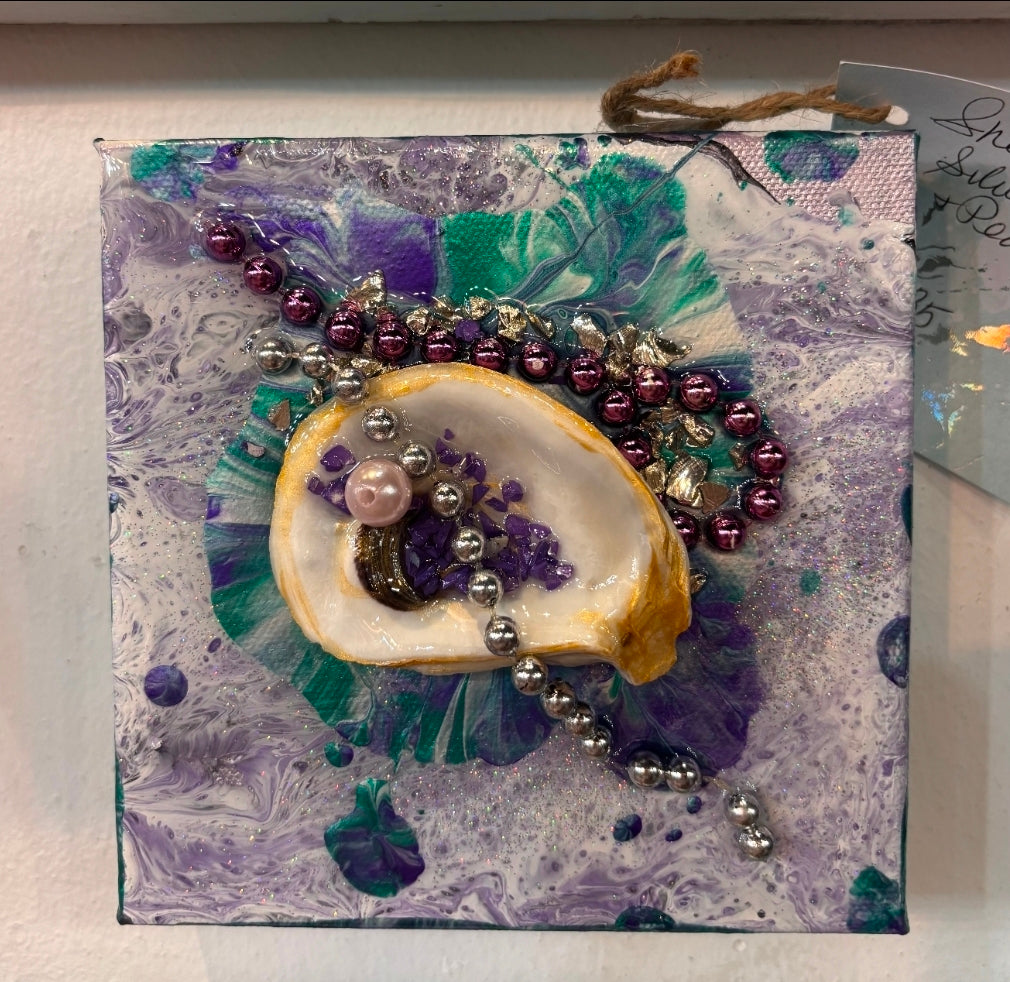 "Shell with Silver, Lavender & Pearl"