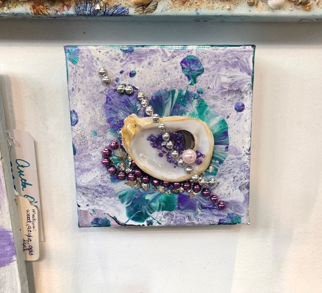 "Shell with Silver, Lavender & Pearl"
