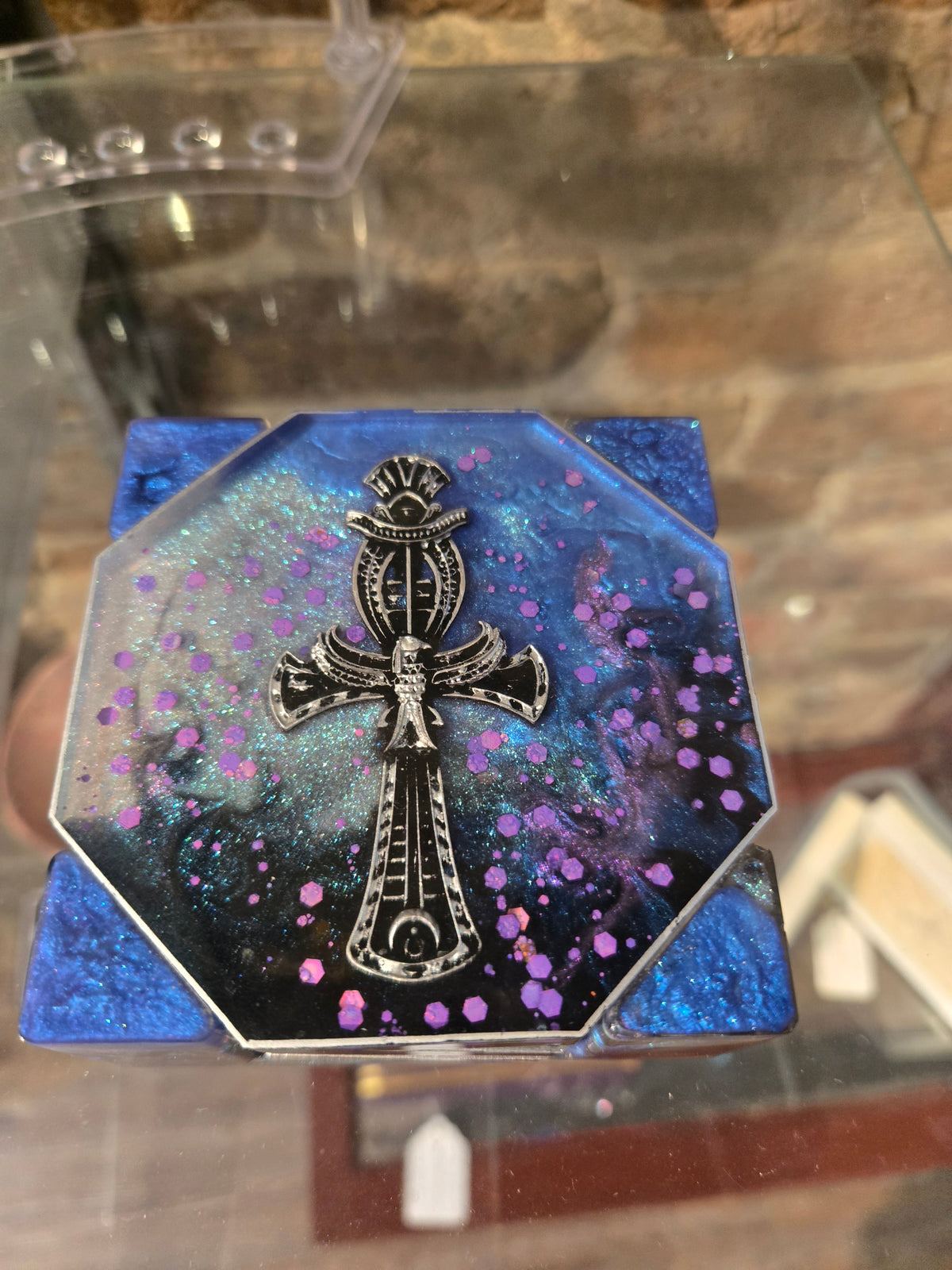 Blue Cross Coaster Set
