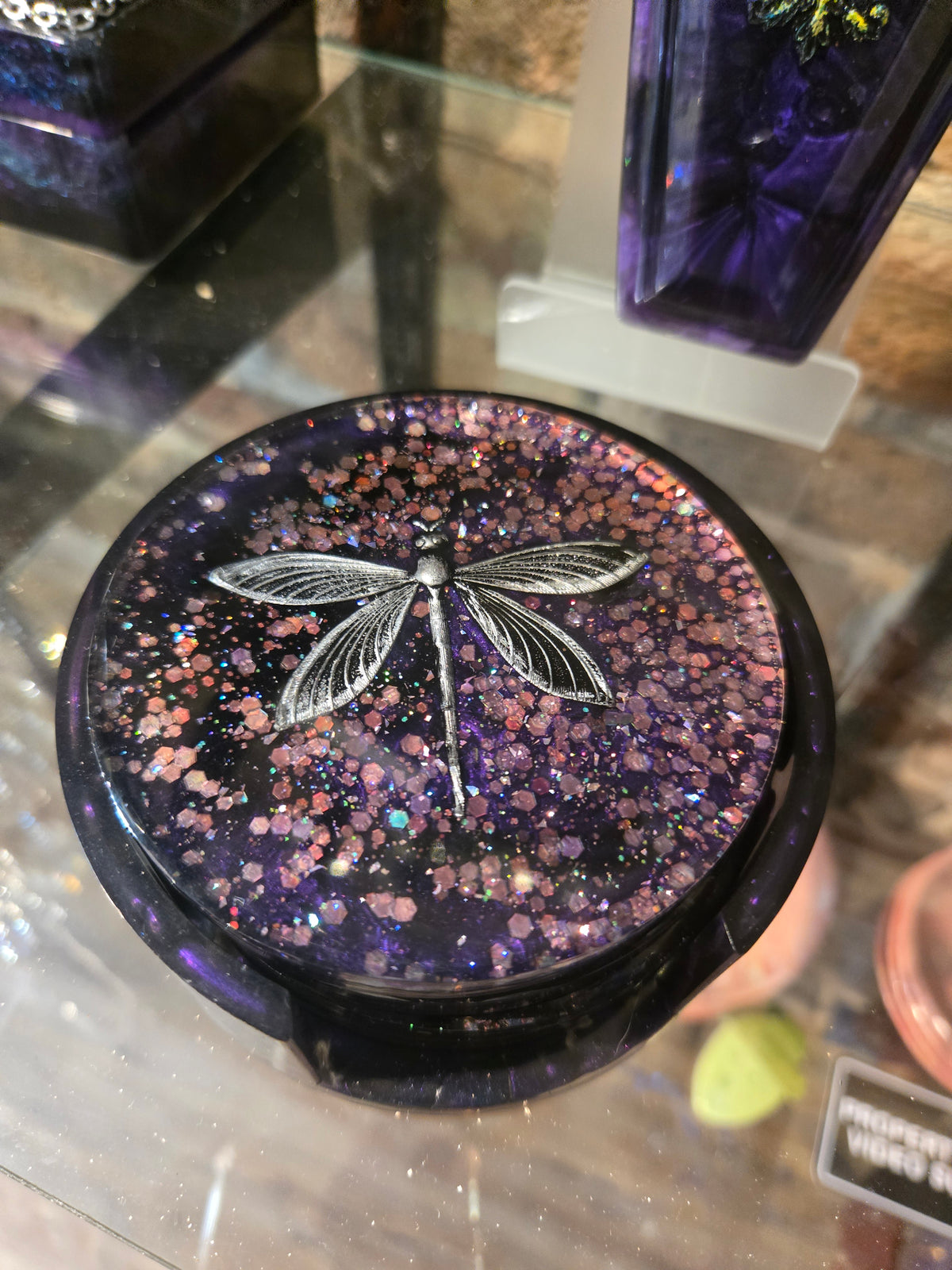 Purple Dragonfly Coaster Set